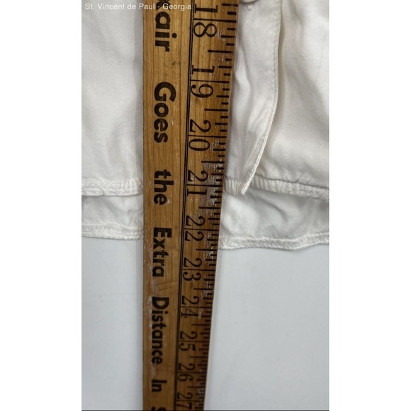 Naturelle Short Sleeve Blouse Women's Large White Buttons FLAWS - Picture 7 of 10